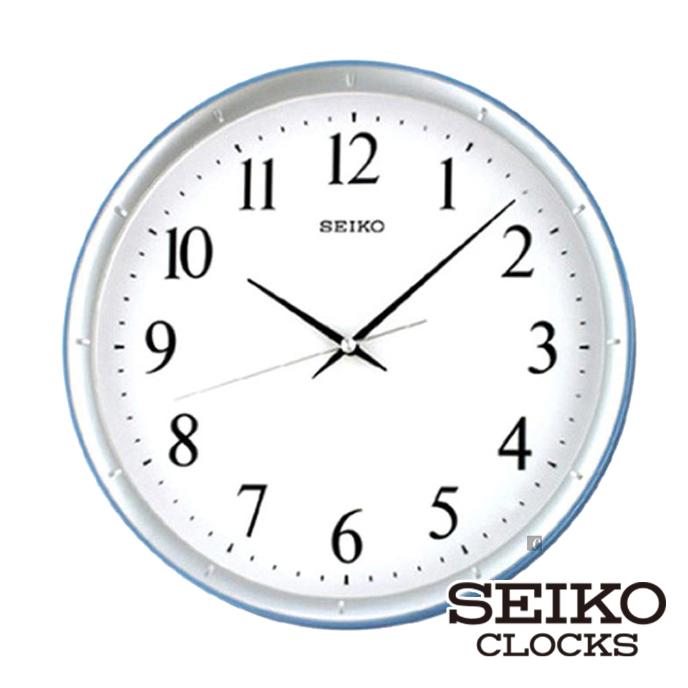 【SEIKO 精工】QXA378 輕盈感空氣色彩數字指針壁掛鐘(籃框)