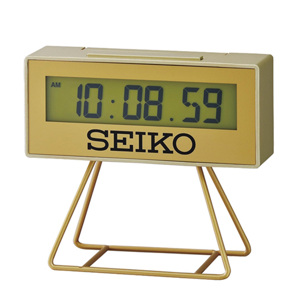 SEIKO 精工 城市路跑電子桌鐘鬧鐘-金色(QHL062G)