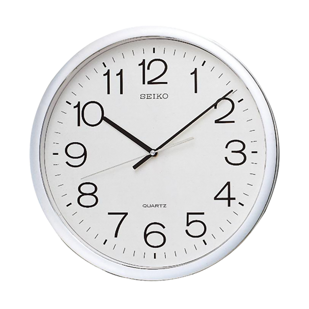 SEIKO 精工 指針式時尚時鐘 掛鐘-銀框(QXA041S)