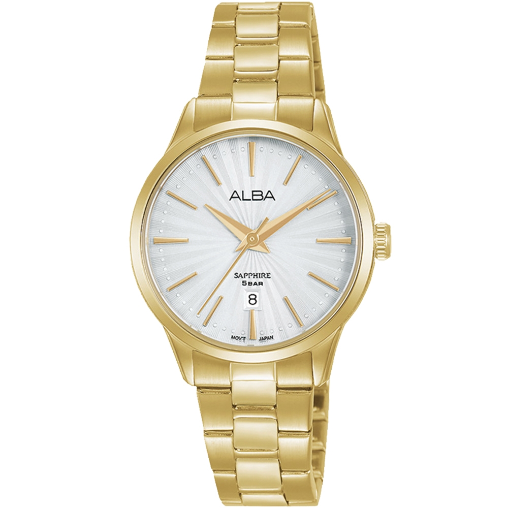 ALBA 雅柏 復古圖案時尚女錶(AH7W36X5/VJ22-X358G)-29mm 對錶