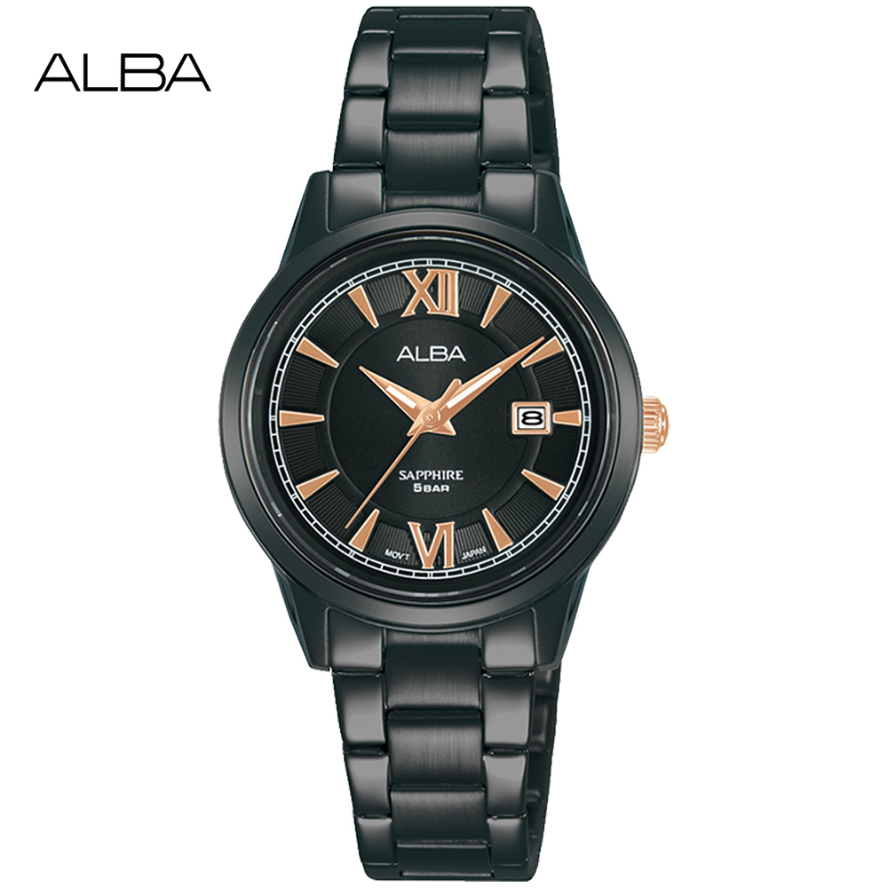 ALBA 雅柏 經典羅馬大三針女錶/黑/29mm (VJ22-X375SD/AH7AK3X1)