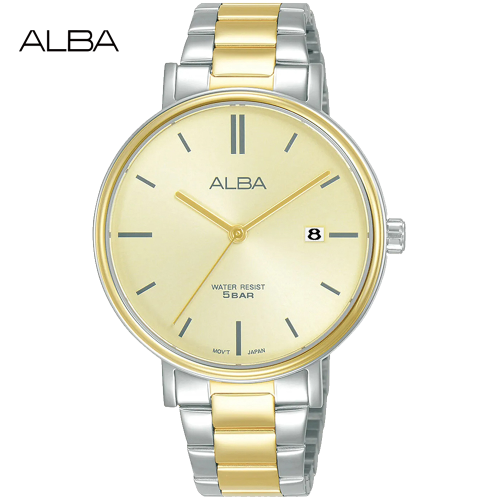 ALBA 雅柏 簡約時尚氣質腕錶/銀X金/36mm (VJ32-X342G/AG8N98X1)
