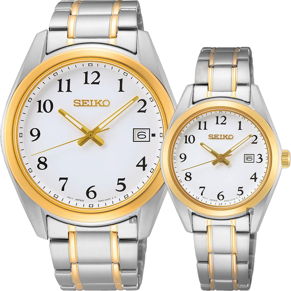 SEIKO精工 CS 城市情侶手錶 對錶 6N52-00F0KS+6N22-00P0KS(SUR460P1+SUR466P1)