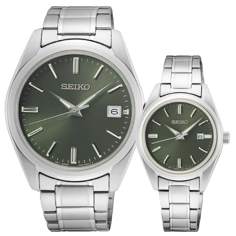 SEIKO精工 CS 城市情侶手錶 對錶(SUR527P1+SUR533P1/6N52-00A0G+6N22-00K0G)