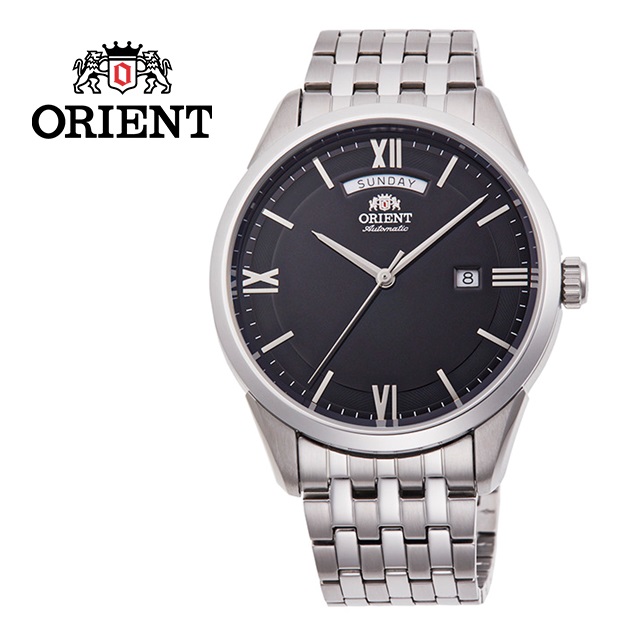 ORIENT 東方錶 WILD CALENDAR 系列 現代簡約機械腕錶 鋼帶款 黑色 RA-AX0003B-40.8 mm
