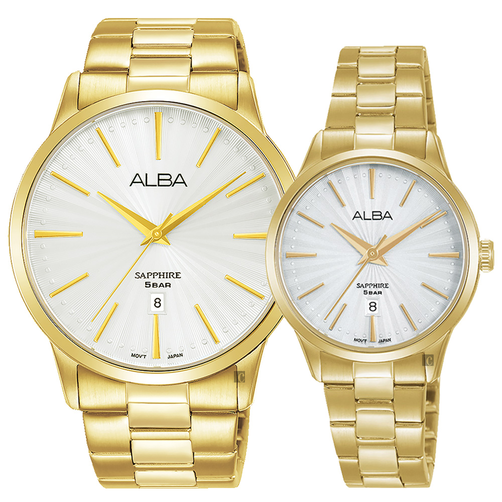 ALBA 雅柏 東京復古情侶手錶 對錶-41+29mm VJ32-X319G+VJ22-X358G(AG8K80X5+AH7W36X5)
