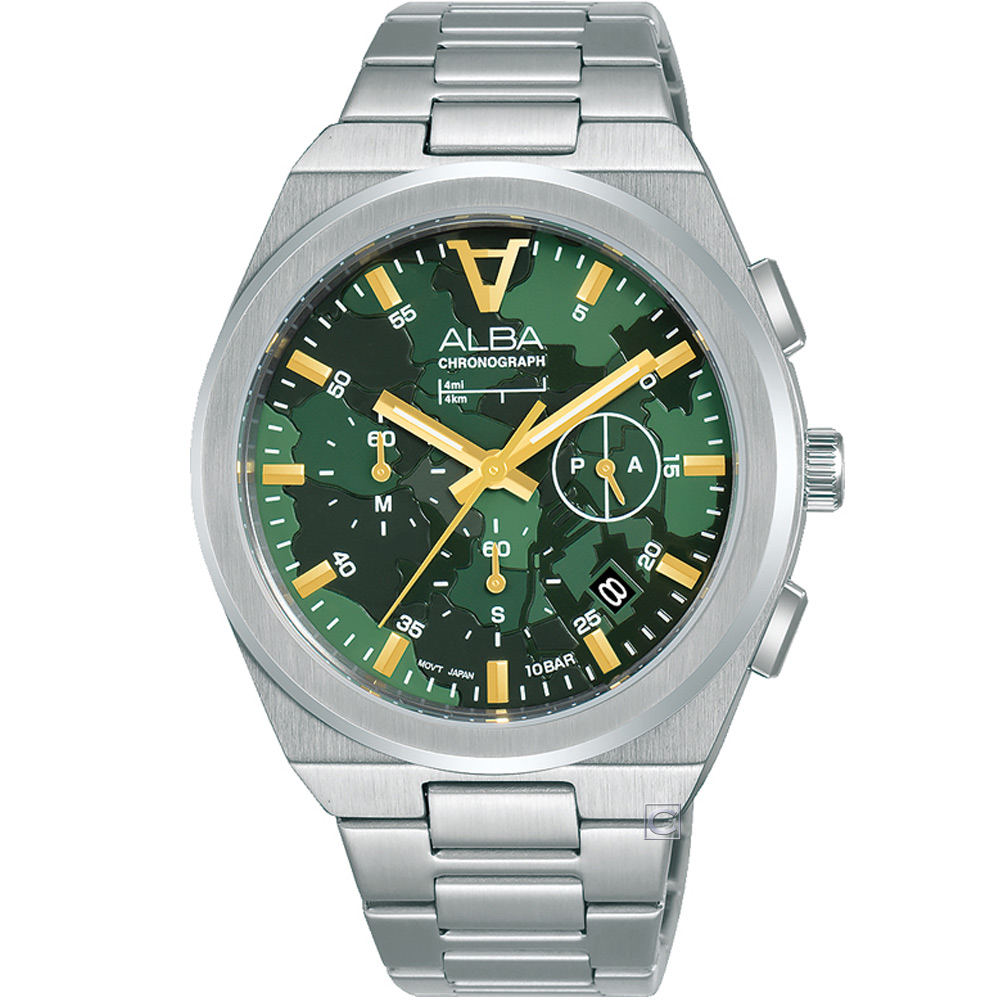 ALBA 雅柏 迷彩軍風計時腕錶-VD53-X380G(AT3H51X1)