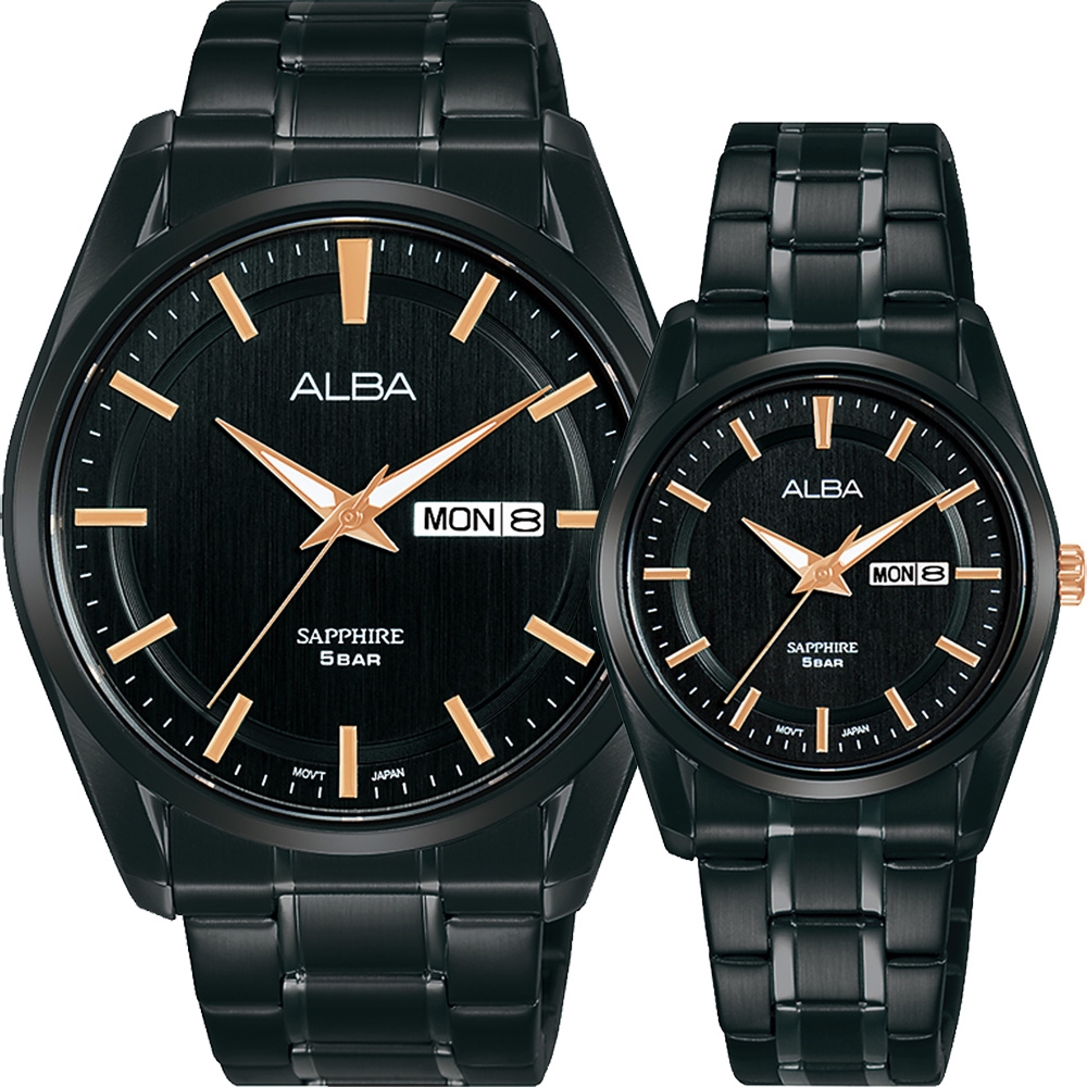 ALBA 雅柏 東京復古情侶手錶 對錶41.3+29.5mm(AV3543X1+AN8031X1)VJ43-X042SD+VJ23-X007SD