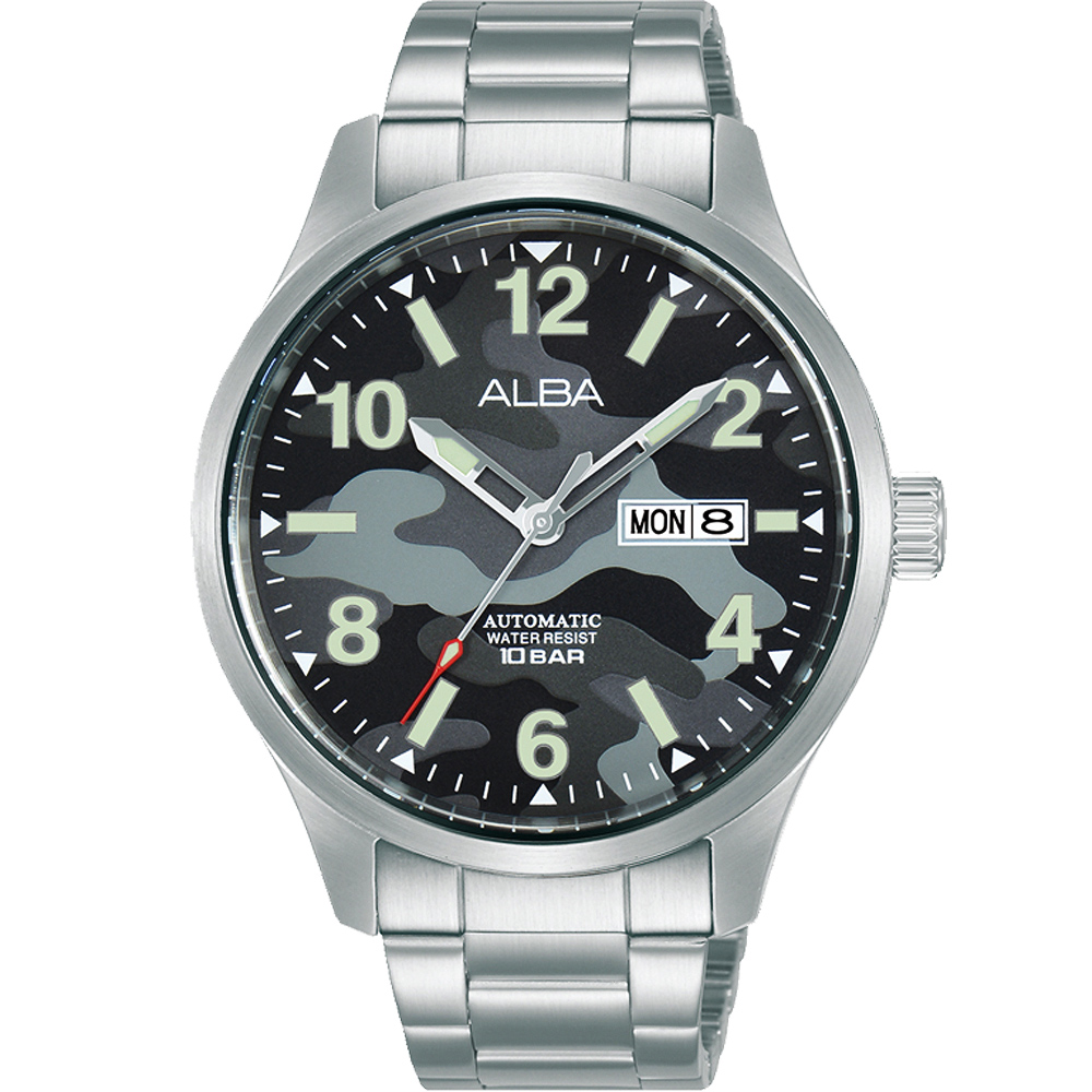 ALBA 雅柏 東京印象 迷彩風大三針機械錶-42mm (AL4275X1/Y676-X039D)