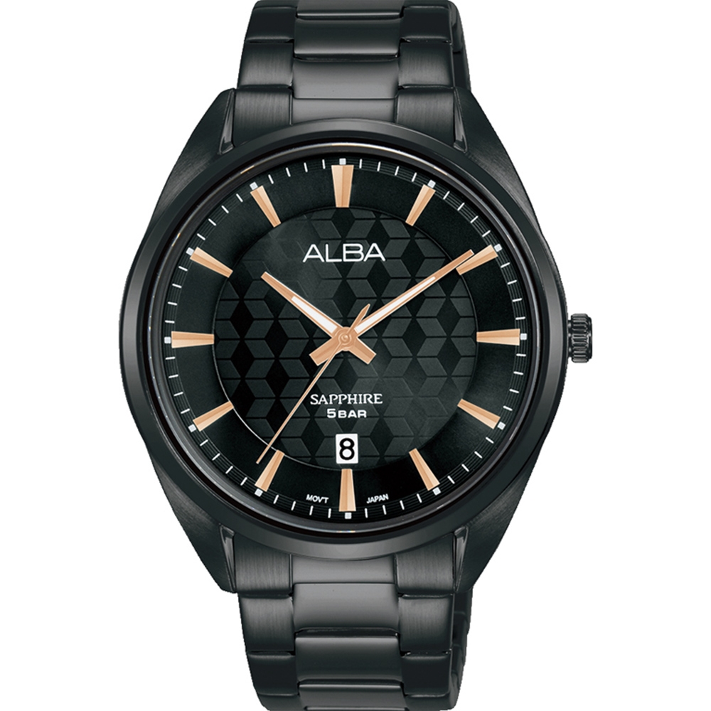 ALBA 雅柏菱格不鏽鋼對表男生手錶-41mm (AS9P51X1/VJ42-X303K)