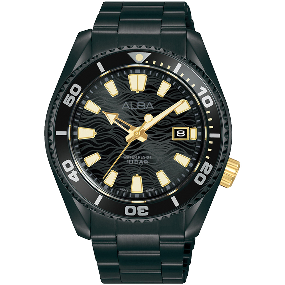ALBA 雅柏 經典運動潛水造型手錶-43.5mm(AS9R63X1/VJ42-X348SD)