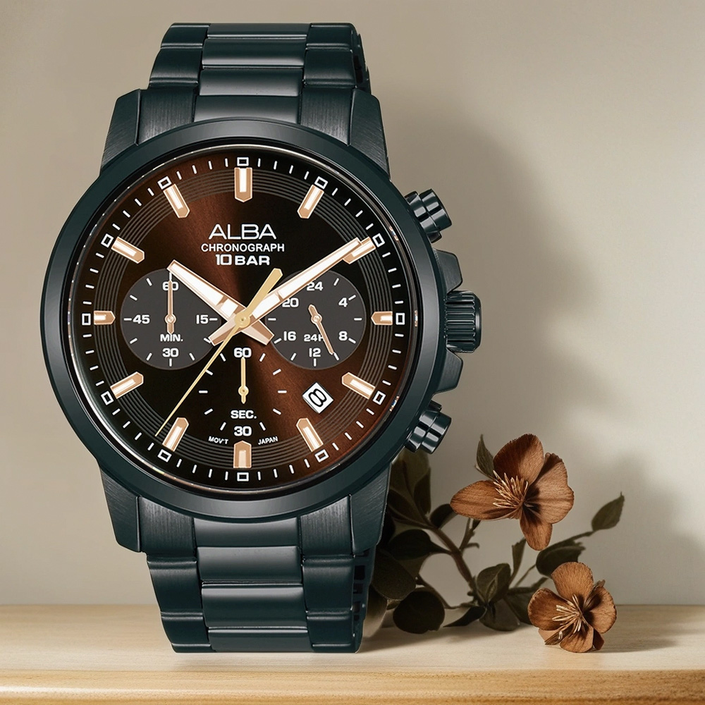 ALBA 雅柏 ACTIVE 三眼計時手錶-42mm(AT3J69X1/VD53-X399SD)