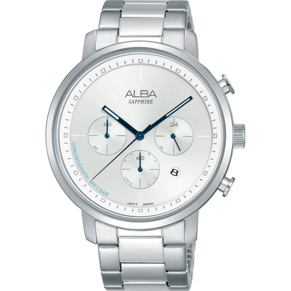 ALBA 雅柏 SIGNA 三眼計時石英腕錶VD53-X313S