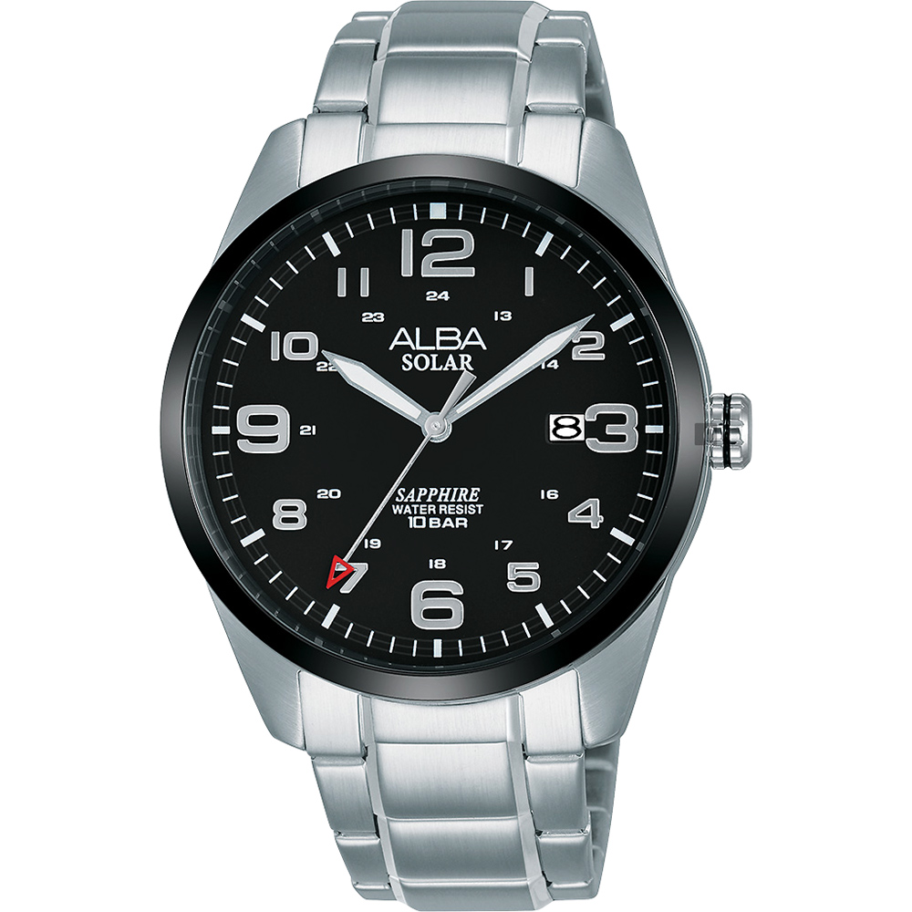 ALBA 雅柏城市情人太陽能時尚手錶黑x銀/39mm(AX3005X1/AS32-X018D)