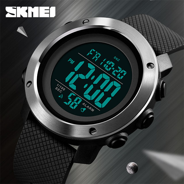 時刻美SKMEI 不鏽鋼圈 多功能電子錶 休閒錶 運動錶 男錶 學生錶 手錶