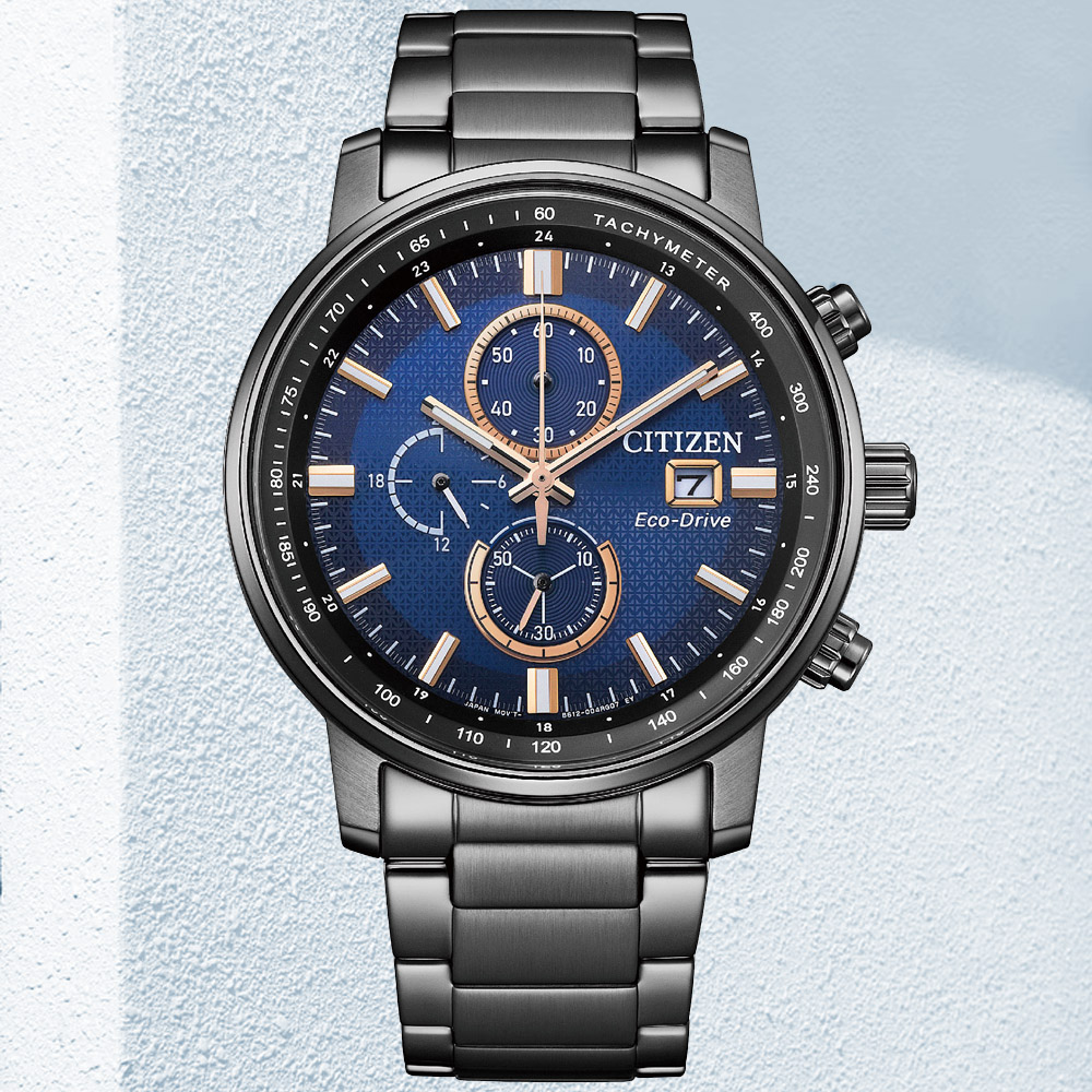 CITIZEN星辰 Chronograph系列 光動能 時尚計時腕錶 43mm / CA0845-83L