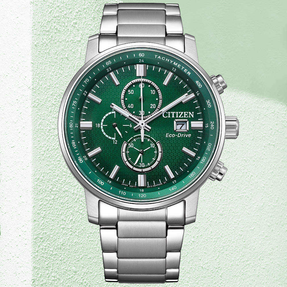 CITIZEN星辰 Chronograph系列 光動能 時尚計時腕錶 43mm / CA0840-87X