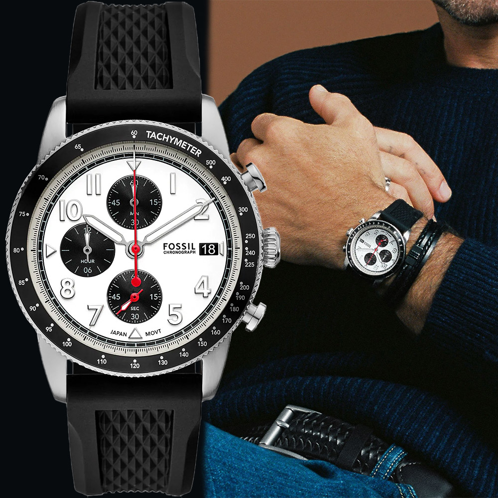 FOSSIL Sport Tourer 運動風三眼計時手錶-42mm FS6087