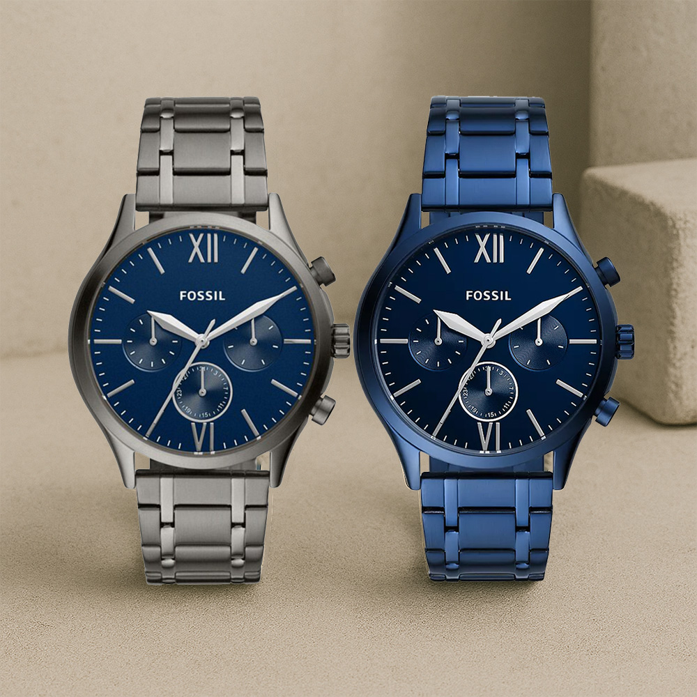 【FOSSIL】BQ2401 BQ2403 真三眼 經典 羅馬數字 不鏽鋼 石英錶