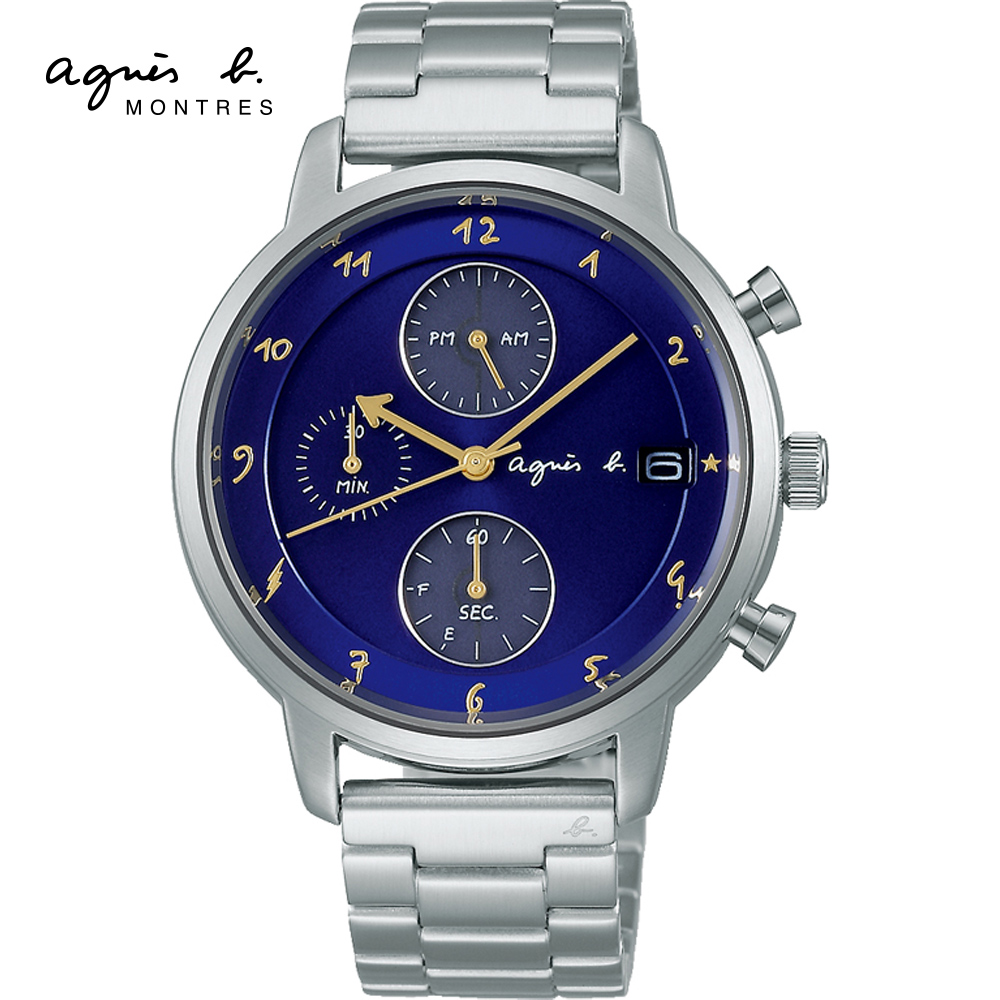 agnes b. 法式簡約太陽能計時腕錶(VR43-KMJ0B)BZ6007X1