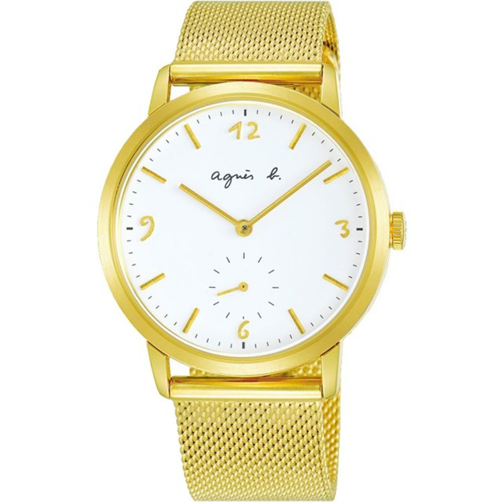 agnes b.法式簡約小秒針時尚米蘭腕錶 VD78-KLB0I BN4008X1