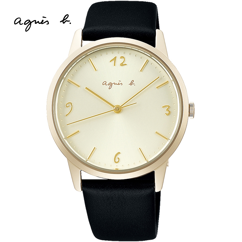agnes b. 手繪風法式簡約時尚腕錶/35mm (VJ21-KCP0K/BH8067J1)