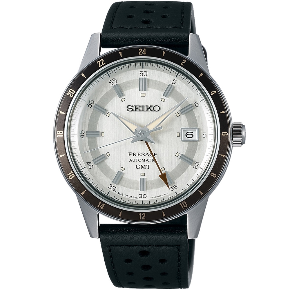 SEIKO 精工 Presage Style60’s GMT雙時區機械錶-(4R34-00B0Z/SSK011J1)
