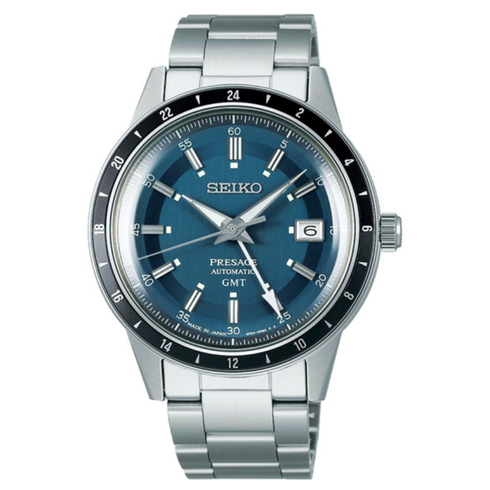 SEIKO 精工 Presage Style60’s GMT雙時區機械錶-藍40.8mm(SSK009J1/4R34-00B0B)