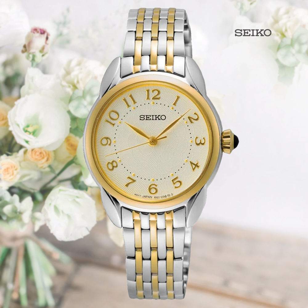 SEIKO 精工 CS系列 簡約三針OL都會淑女腕錶-雙色28.7mm(SUR562P1/6N01-00P0KS)