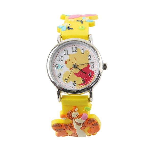 【Disney】小熊維尼｜造型橡膠兒童錶-經典黃/WP-3K2398P-001YW