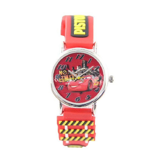 【Disney】閃電麥坤｜造型橡膠錶帶兒童錶-亮眼紅/CR-3K2398P-002RD