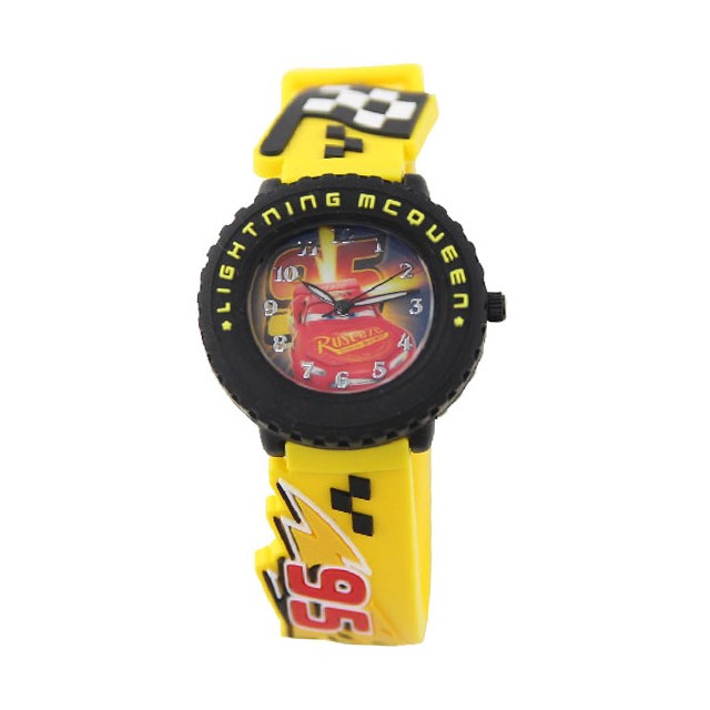 【Disney】閃電麥坤｜輪框造型橡膠兒童錶-活潑黃/CR-3K2460P-002YW