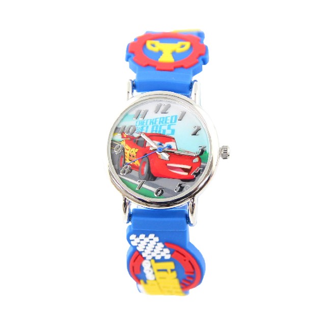 【Disney】閃電麥坤｜橡造型膠錶帶兒童錶-帥氣藍/CR-3K2398P-001BE