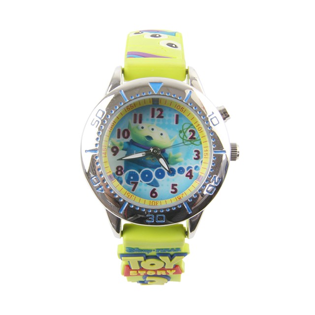 【Disney】玩具總動員｜小綠人（三眼怪）｜造型橡膠錶帶-經典綠/TS-3K2055P-002LG