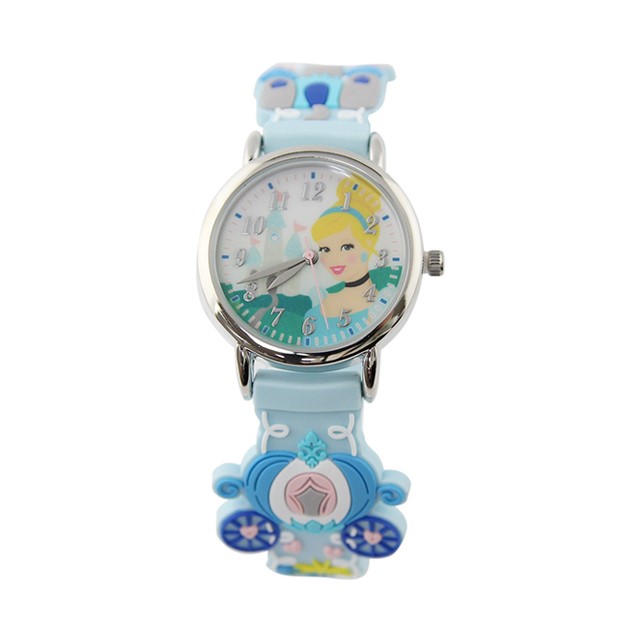【Disney】公主系列｜仙度瑞拉｜造型橡膠兒童錶-天空藍/PS-3K2398P-006BE