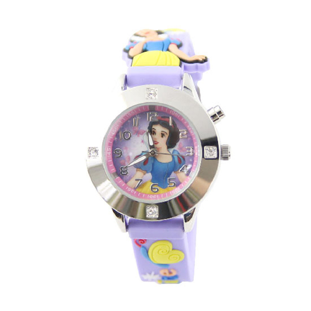 【Disney】公主系列｜白雪公主｜角色橡膠兒童錶-粉嫩紫/PS-3K2112P-004PE