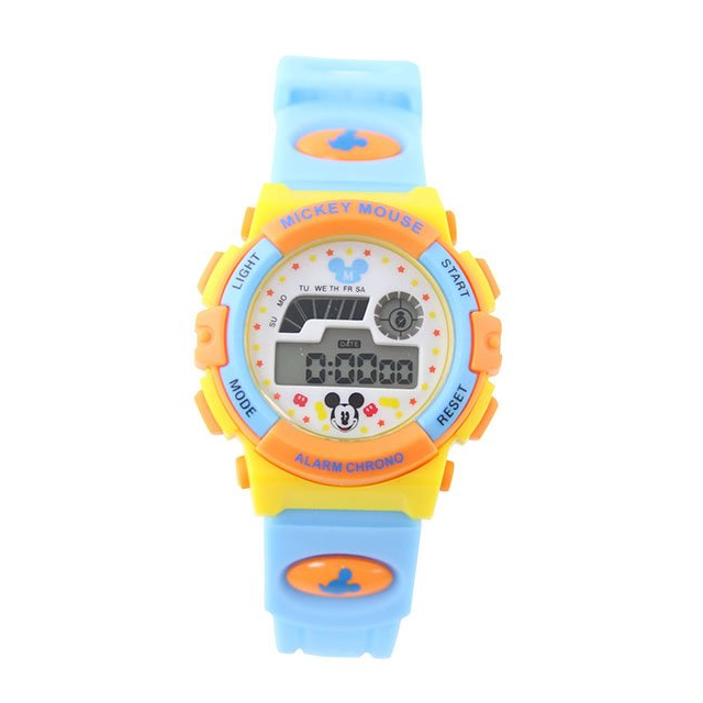【Disney】米奇｜電子錶｜橡膠兒童電子錶-天空藍/MC-1K2375P-004LB