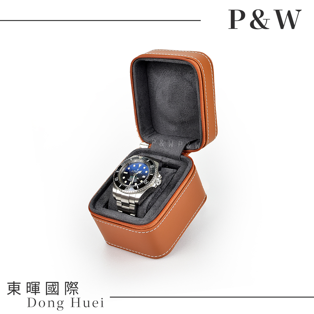 【P&W名錶收藏盒】【棕色皮革】1支裝 手工精品 錶盒