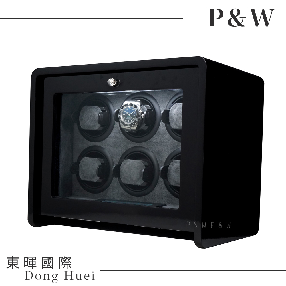 【P&W手錶自動上鍊盒】【大錶專用】6支裝 觸控式面板 LED顯示 動力儲存盒 機械錶專用
