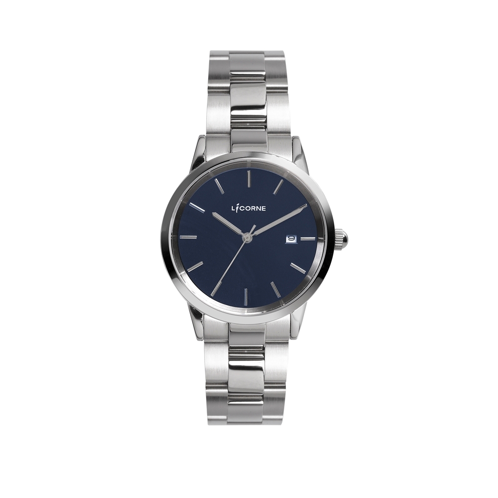 【LICORNE力抗錶】剛毅時髦時尚腕錶 (銀/ 藍LT149MWNI)