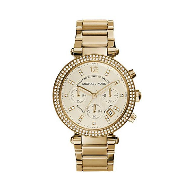 【Michael Kors】美式奢華晶鑽時尚經典腕錶-奢華金/MK5354