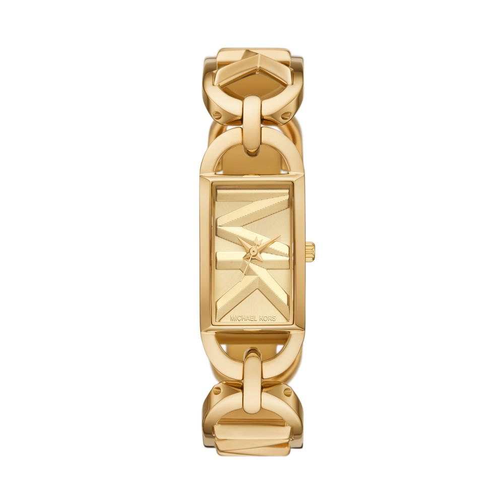 Michael Kors 品牌LOGO造型時尚鍊錶-金
