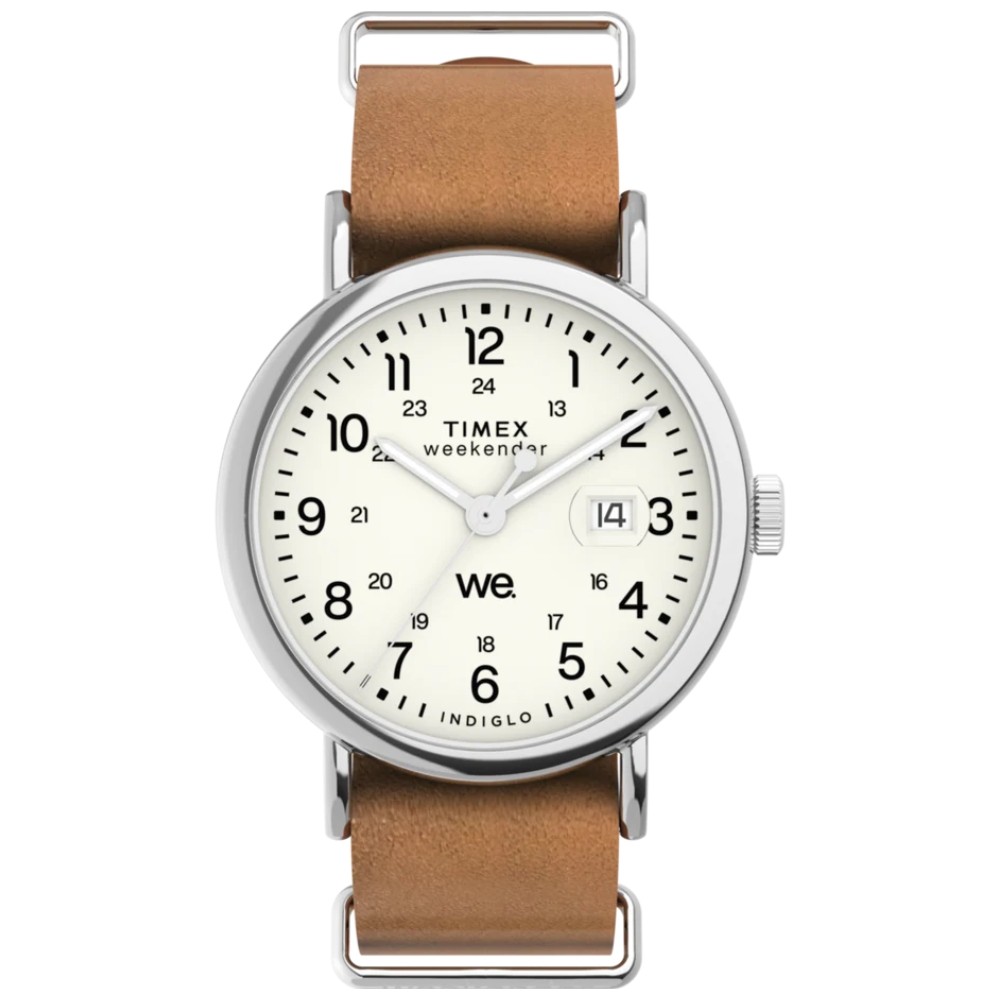 【TIMEX】天美時 週末系列 每天都是休假日 40毫米休閒風格手錶 (奶油x棕 TXTW2W86900)
