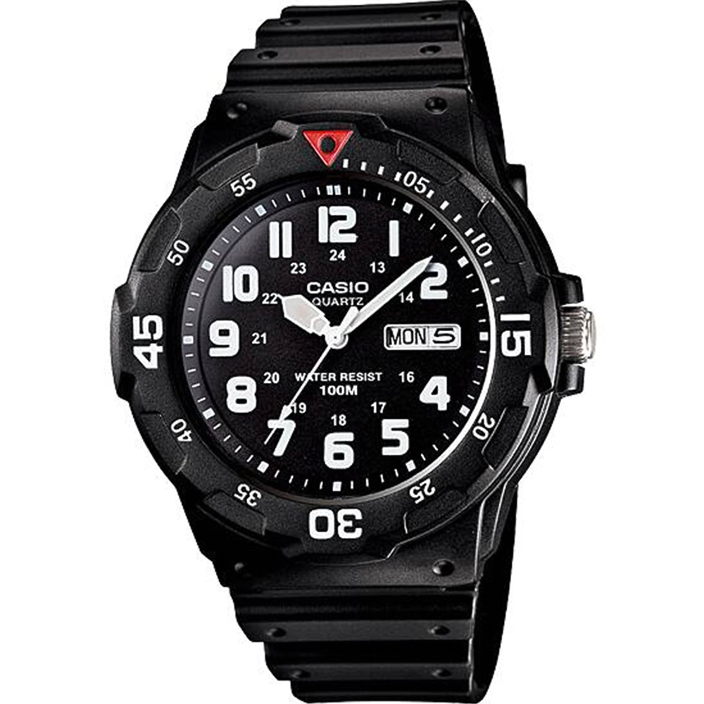 CASIO 卡西歐DIVER LOOK 潛水運動風手錶-黑x白 MRW-200H-1BV