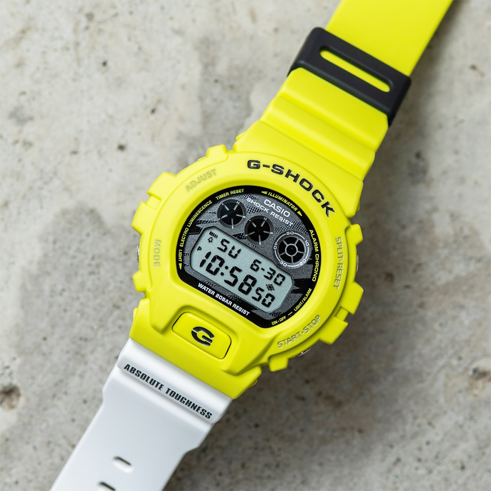 CASIO G-SHOCK 閃電撞色大錶徑計時錶/DW-6900TGA-9