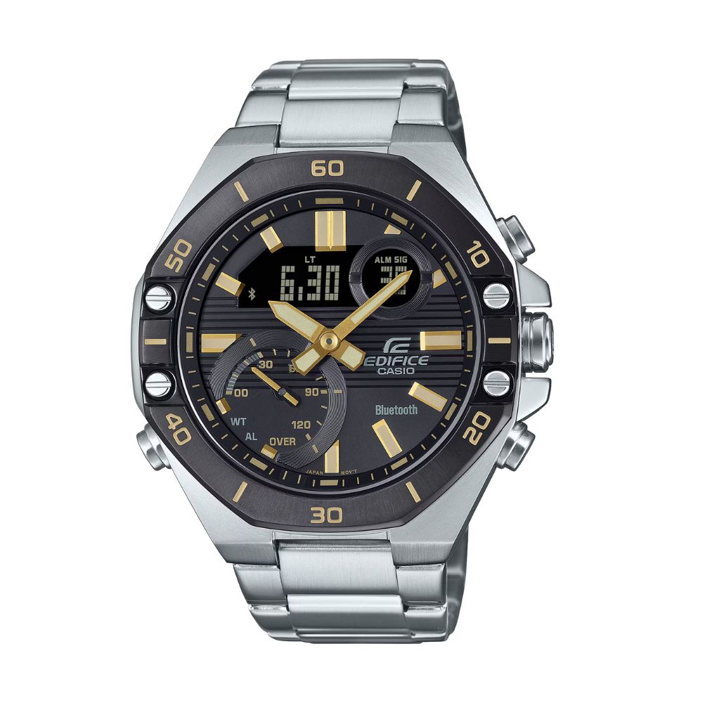 【CASIO 卡西歐】EDIFICE 藍芽 排程計時器 賽車運動 經典黑 ECB-10DB-1A9 48.5mm