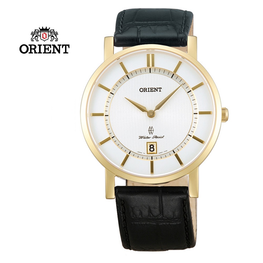 ORIENT 東方錶 SLIM系列 超薄簡約優雅藍寶石鏡面石英錶 皮帶款 FGW01002W - 38mm