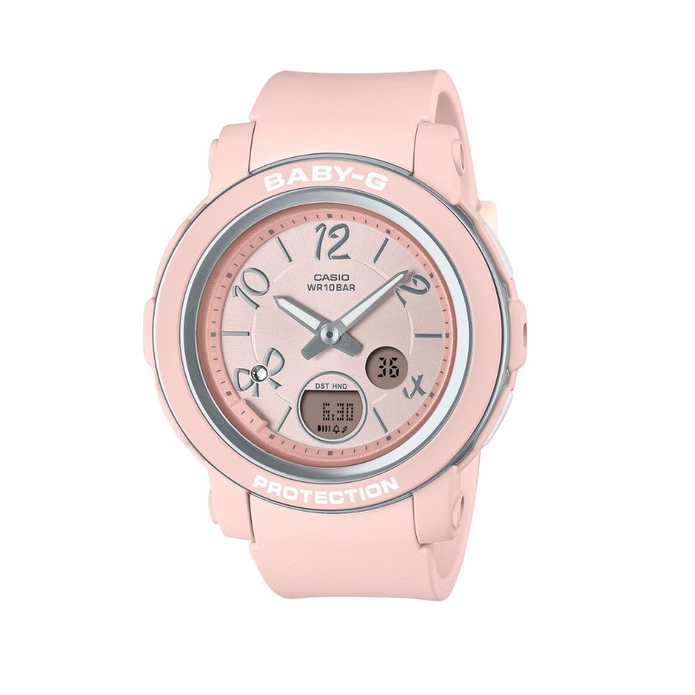 【CASIO 卡西歐】BABY-G 閃亮水晶x甜美蝴蝶結 可愛百搭 柔美粉 BGA-290RA-4A 41.5mm