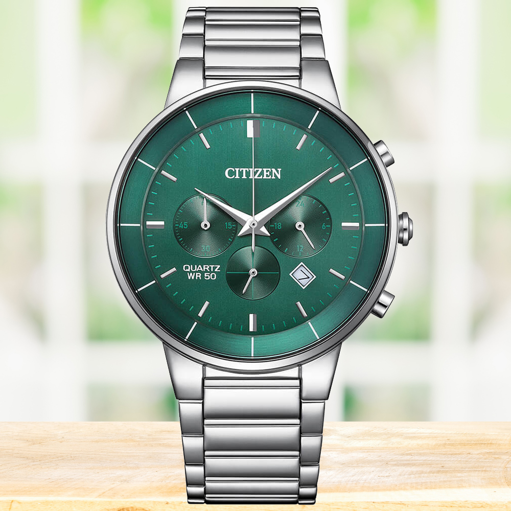 CITIZEN星辰 GENTS系列 簡約時尚 計時腕錶 42mm / AN8220-52X