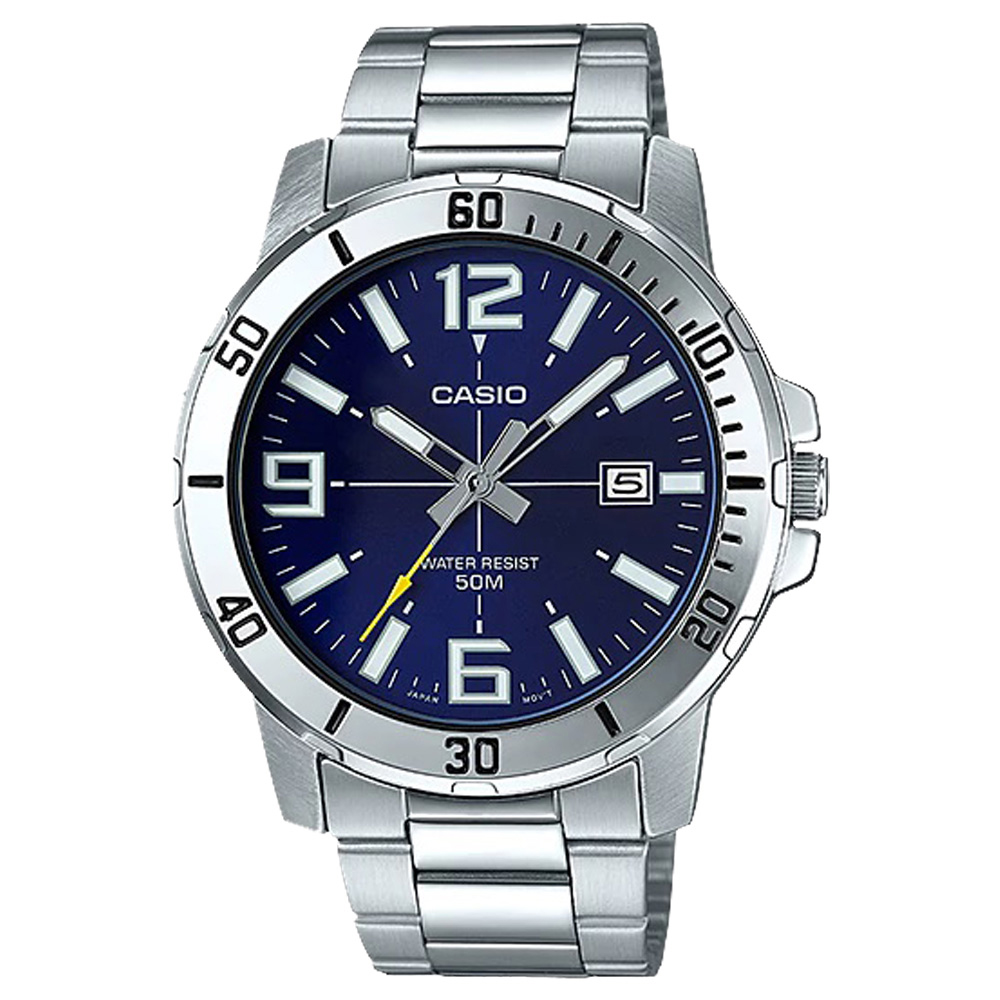 CASIO 卡西歐 指標男錶 不鏽鋼日期顯示MTP-VD01D-2B